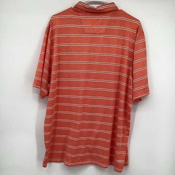 Men’s Cutter & Buck Miami Hurricanes Striped Polo -XL - Orange - Picture 3 of 7
